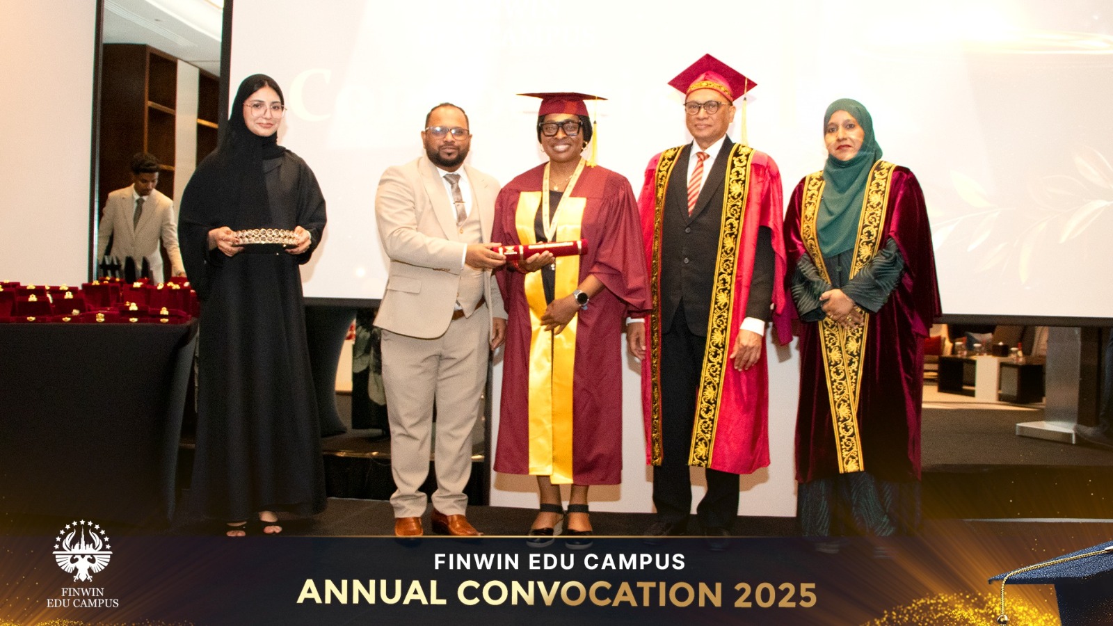 Finwin Convocation 2025 graduate receiving award